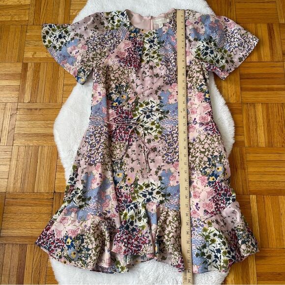 TED BAKER  Dress Woman Urban Printed Fluted Hem Short Sleeve Mini Dress - Picture 13 of 14